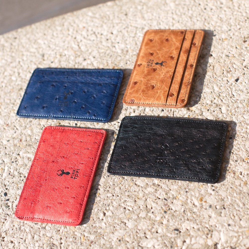 Ostrich leather cardholder